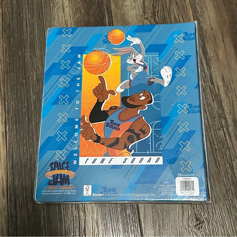SPACE JAM tune squad 90's 3 ring binder LeBron James NBA basketball sports